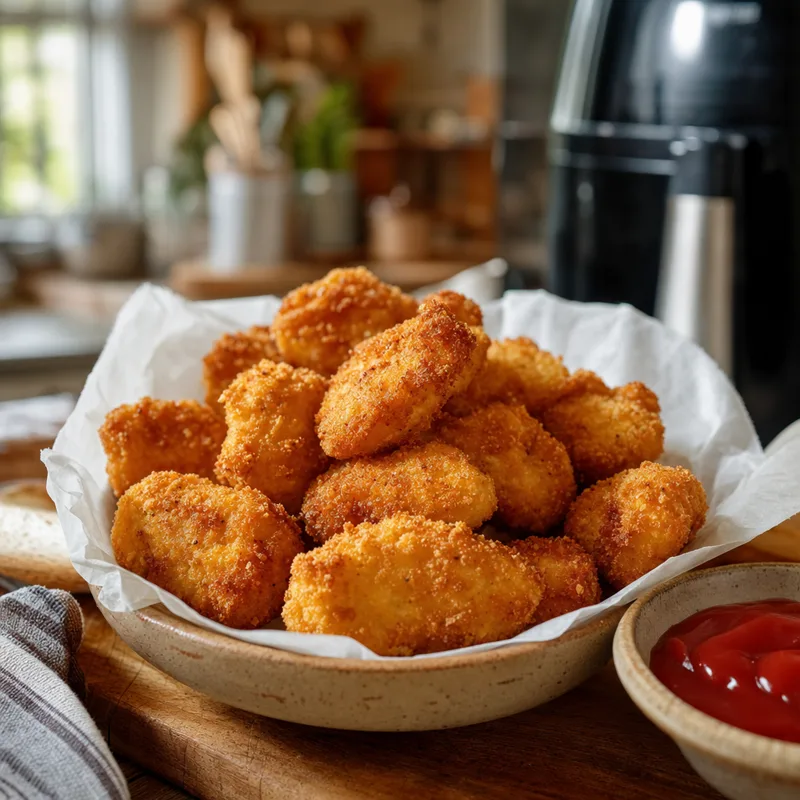 Nuggets de Frango Caseiros feitos na Air Fryer