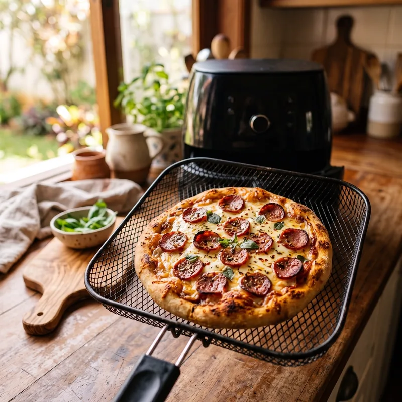 Pizza de Calabresa feita na Air Fryer